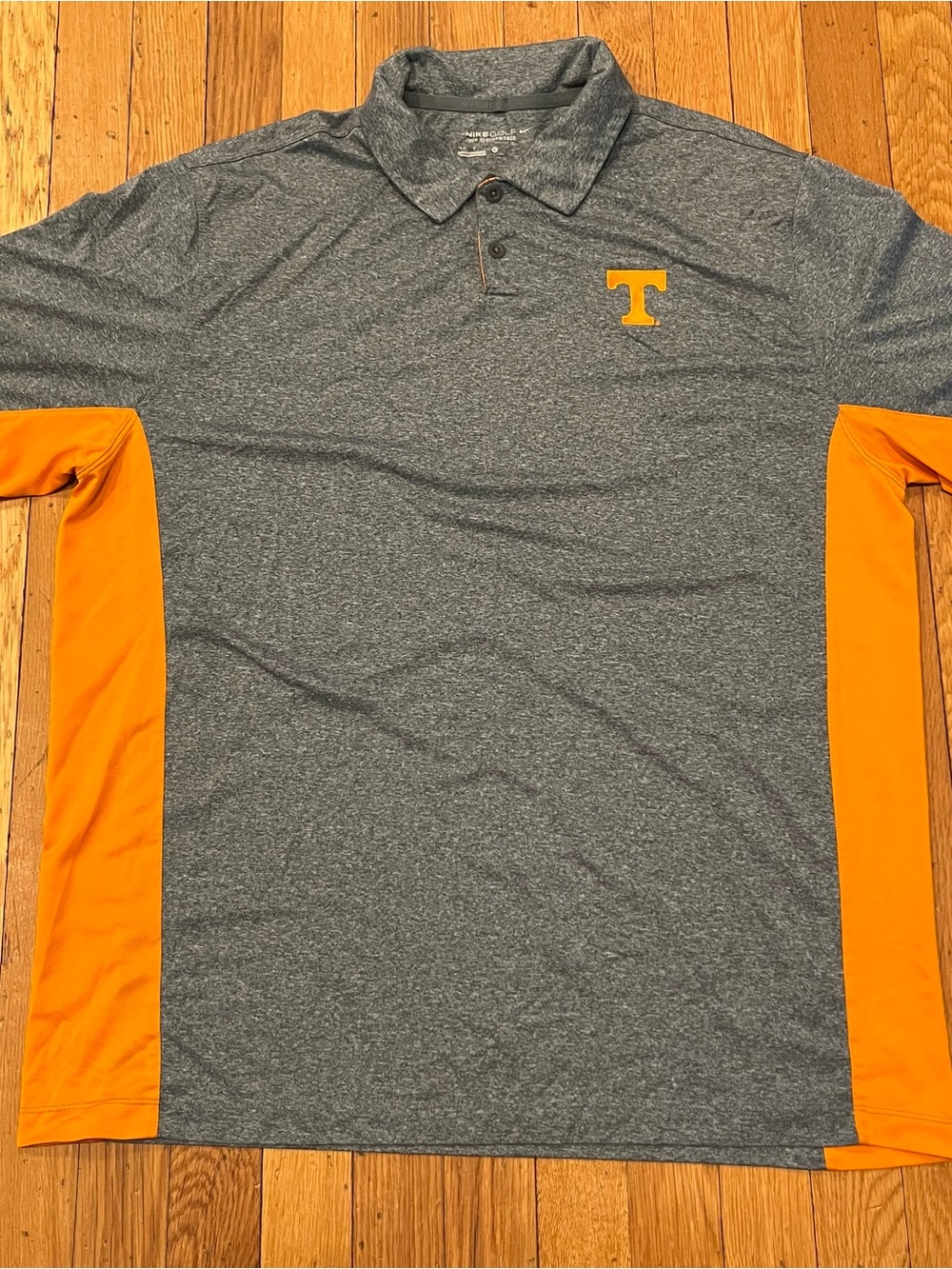 Nike Golf Tour Performance Tennessee University Gray Polo XL with Orange Logo